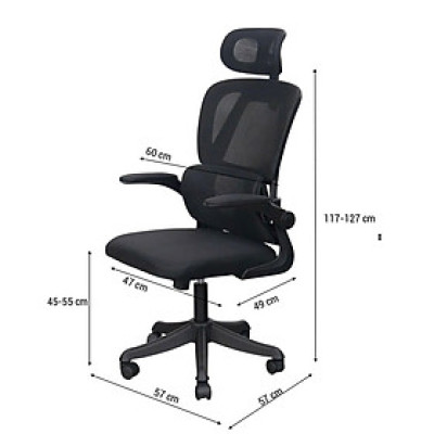 Ghế làm việc hỗ trợ cột sống màu đen CM4564-M Nội thất Capta