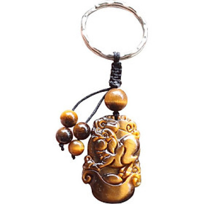 Móc Khóa 12 Con Giáp Đá Mắt Hổ Tuổi Hợi Ngọc Quý Gemstones MK13