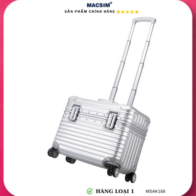 Vali hợp kim nhôm nguyên khối cao cấp Macsim Aksen hàng loại 1 MSAK168 Nhãn hiệu Macsim cao cấp 17 inches màu gold- bạc