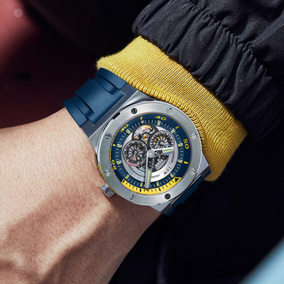 Đồng hồ nam chính hãng IW CARNIVAL IW619G-2 Kính sapphire ,chống xước,Chống nước 50m ,Bảo hành 24 tháng,Máy cơ (Automatic),Dây cao su cao cấp,thiết kế lộ cơ thể thao