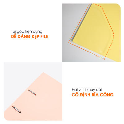 Bìa Còng D2 Switch ON AO+, Nhựa PP/ A4, 2 Nhẫn D (3.5cm/ 5cm)