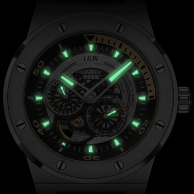 Đồng hồ nam chính hãng IW CARNIVAL IW619G-2 Kính sapphire ,chống xước,Chống nước 50m ,Bảo hành 24 tháng,Máy cơ (Automatic),Dây cao su cao cấp,thiết kế lộ cơ thể thao