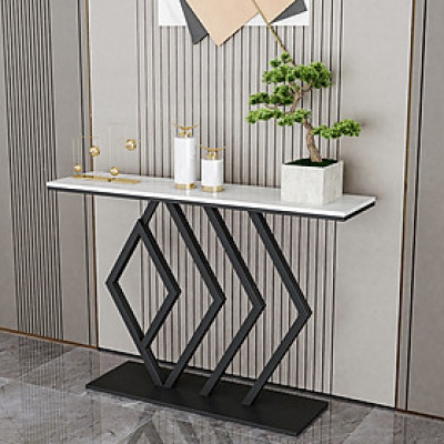 Bàn console, bàn trang trí mặt đá trắng khung sắt Juno sofa CSTCT017 108x30x80 cm
