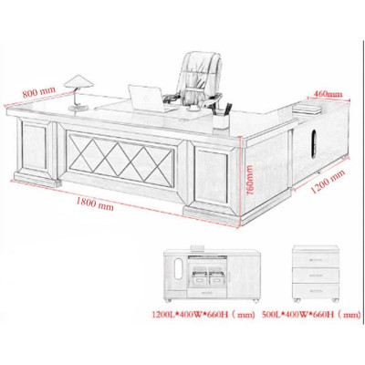 Bộ Bàn Giám Đốc Gỗ Công Nghiệp Juno Sofa HHP-BGD202-18 Sang Trọng