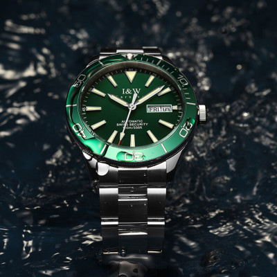 Đồng hồ nam chính hãng IW CARNIVAL IW533G-1 Kính sapphire ,chống xước ,Chống nước 100m ,Bảo hành 24 tháng,Máy cơ (Automatic),dây kim loại thép không gỉ 316L, mặt xanh thiết kế đơn giản dễ đeo 