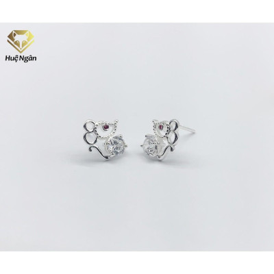 Bông tai bạc Ý 925 Huệ Ngân - Gold Mouse RYE141139