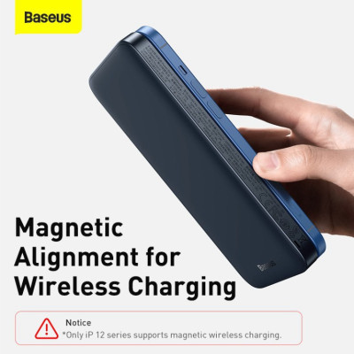 Pin dự phòng sạc nhanh không dây tích hợp nam châm Baseus Magnetic Wireless Quick Charging Power Bank (10000mAh, USB + Type C, QC/ PD 20W Quick Charge, ) - Hàng Chính Hãng 