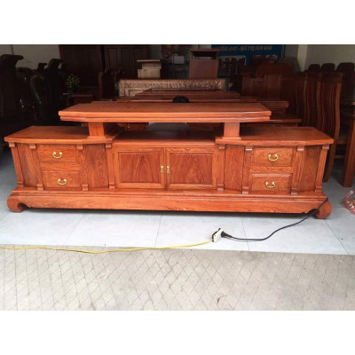 kệ tivi vát gỗ hương đá 2m4