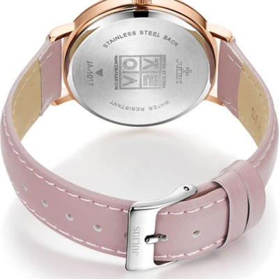 Đồng Hồ Nữ Julius Hàn Quốc JA-1017D Dây Da Màu Hồng