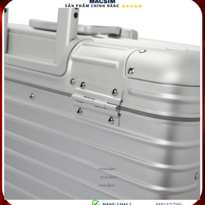 Vali hợp kim nhôm cao cấp Macsim hàng loại 1 MSLV1700 cỡ 16 inches màu bạc