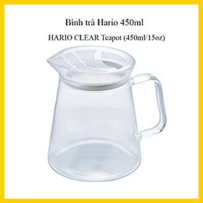 Bình trà thủy tinh Hario 450ml nắp có lưới lọc trong suốt | Hario Teapot Clear 450ml FNC-45-T