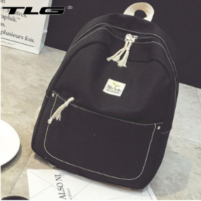 ️️ Ba Lô Canvas Sinh Viên Phong Cách Hàn Quốc 208069-1 (đen)