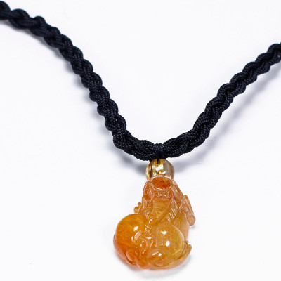 Mặt dây chuyền tỳ hưu tài lộc đá thạch anh tóc đỏ cam 18x25mm mệnh hỏa, thổ - Ngọc Quý Gemstones