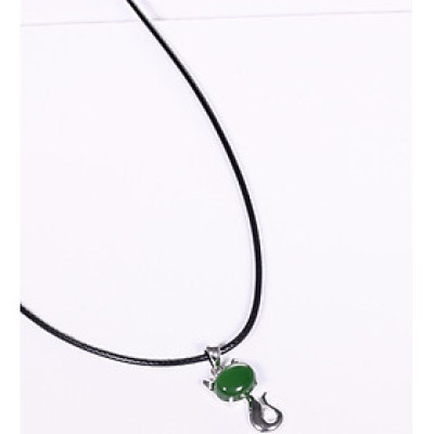Mặt dây chuyền bạc hồ ly đá ngọc bích mệnh hỏa, mộc - Ngọc Quý Gemstones
