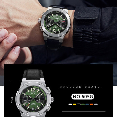 Đồng hồ nam chính hãng IW CARNIVAL IW605G-4 Kính sapphire ,chống xước ,Chống nước 30m ,Bảo hành 24 tháng,Máy điện tử(Pin),dây da cao cấp, thiết kế đơn giản dễ đeo
