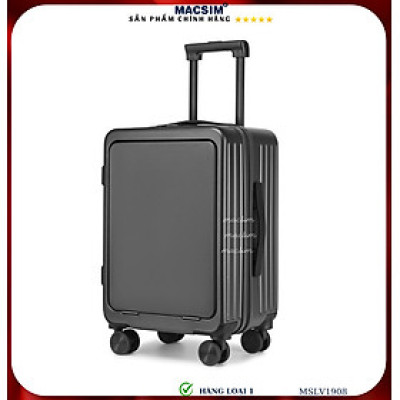 Vali cao cấp Macsim SMLV1355a cỡ 20 inch màu ghi, màu trắng - Hàng loại 1