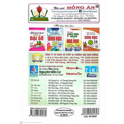 Sách - Kỹ Năng Giải Nhanh Bài Tập Hóa Học Lớp 10 - Dùng Chung Cho Các Bộ SGK Hiện Hành - Hồng Ân