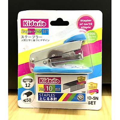 Sét Bấm Kim Kidario Số 10 Mini Và Kim Bấm HD-5N SET (12 Tờ)- Giao Màu Ngẫu Nhiên