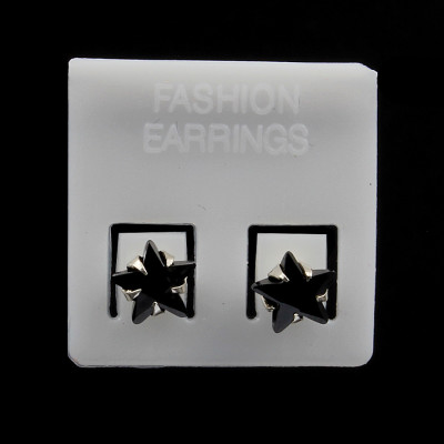 Bông Tai Hoa Tai Bạc Hiểu Minh HT306B Ngôi Sao Màu Đen