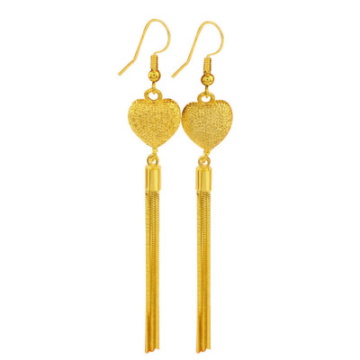 Bông tai nữ mạ 18k dáng dài kiểu Trái tim T1