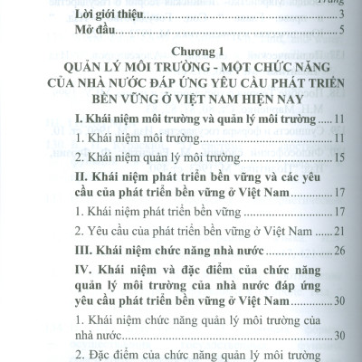 Chức Năng Quản Lý Môi Trường Của Nhà Nước Đáp Ứng Yêu Cầu Phát Triển Bền Vững Ở Việt Nam (Sách chuyên khảo) - TS. Bùi Xuân Phái