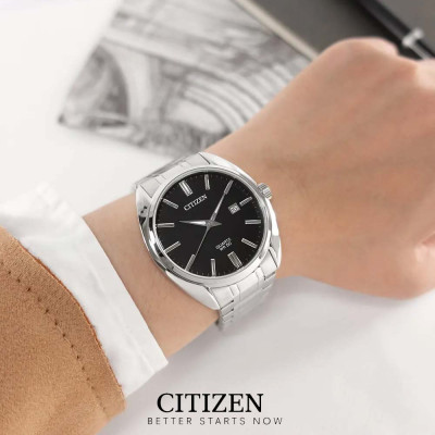 Đồng Hồ Nam Citizen Dây Thép Không Gỉ BI5100-58E - Mặt Đen