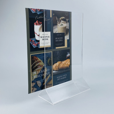 Kệ mica 2 mặt Enter E05 100x150mm chân tam giác