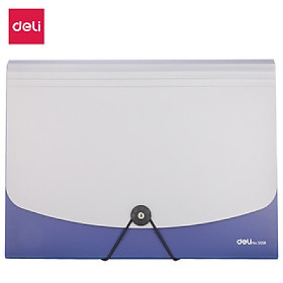Cặp Tài Liệu A4 13 Ngăn Deli - Đen/Xanh Dương/Đỏ/Xanh Lá - 1 Chiếc - E5558