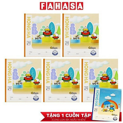 Lốc 5 Tập Học Sinh Class Oringa Fun 4 Ô Ly Vuông 96 Trang 80gsm - Hồng Hà 0318 (Mẫu Sản Phẩm Giao Ngẫu Nhiên) - Tặng Kèm 1 Cuốn Cùng Loại
