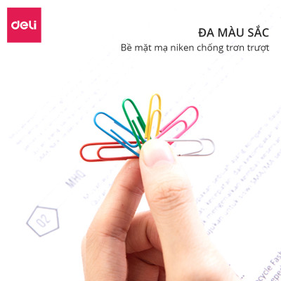 Ghim Vòng Màu #3 Deli, 29Mm - 100 Cái/Hộp, 2 Hộp E0024