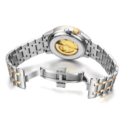 Đồng hồ nam chính hãng IW Carnival IW613G-2,Kính sapphire chống xước,Chống nước 50m,BH 24 tháng,Máy Cơ Automatic nhật bản,dây thép không gỉ 316L,mặt trắng dây trắng vàng lộ cơ 