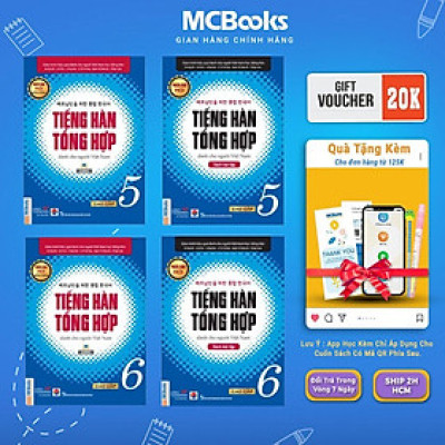 Sách - Tiếng Hàn Tổng Hợp Dành Cho Người Việt Nam - Cao Cấp 5 + 6 - Sách Bài Học Và Bài Tập - Bản Màu - Comobo 4 Cuốn - MCBooks