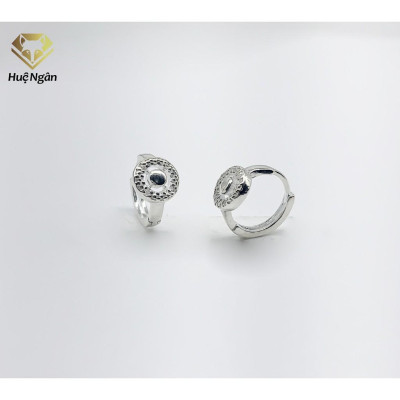 Bông tai bạc Ý 925 Huệ Ngân - Khuyên Vòng Xinh RYE140357