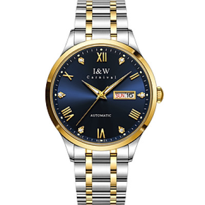 Đồng hồ nam chính hãng IW CARNIVAL IW679G-2 Kính sapphire ,chống xước ,Chống nước 30m ,Bảo hành 24 tháng,Máy cơ (Automatic),dây kim loại thép không gỉ 316L, thiết kế đơn giản dễ đeo