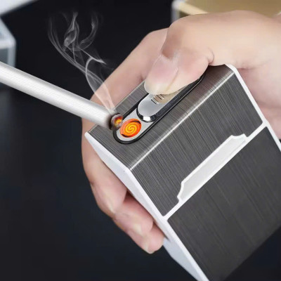 Hộp Đựng Bao thốc Kèm Bật Lửa Sạc Điện Hồng Ngoại Loại Xịn – Sang Trọng, Độc Đáo, Tiện Lợi