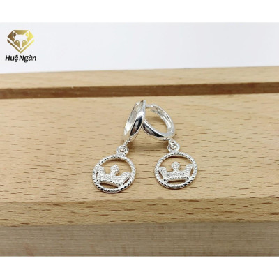Bông tai bạc Ý 925 Huệ Ngân - Vương miện xinh RYE140813