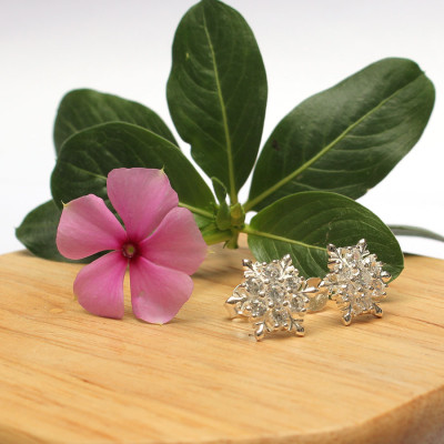 Hoa Tai Nữ Bạc Hiểu Minh HT099 bông tuyết