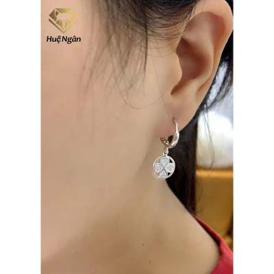 Bông tai bạc Ý 925 Huệ Ngân - Cỏ 4 lá may mắn RYE140459