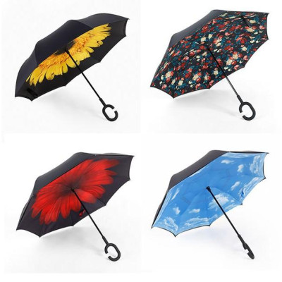 Ô dù mở ngược 3d hàng đẹp ,  ô mở ngược đi ô tô