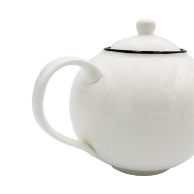 Bình trà | JYSK nID | sứ trắng bóng viền đen | 1.4L