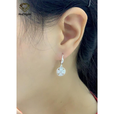 Bông tai bạc Ý 925 Huệ Ngân - Cỏ 4 lá may mắn RYE140459