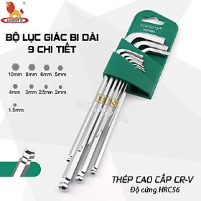 Bộ 9 lục giác đầu bằng, lục giác đầu bi dài đa năng WYNN