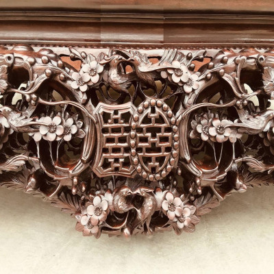 Sập Nằm Thập Điểu Quần Mai Cỡ Đại Gỗ Gụ Nam Phi