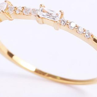 Nhẫn bạc nữ đính đá chữ nhật TPHCM Gix Jewel N26