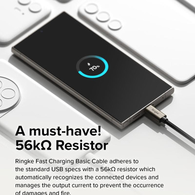 Cáp sạc nhanh cho điện thoại/laptop/tablet RINGKE Fast Charging Basic Cable C-to-C - Hàng Chính Hãng