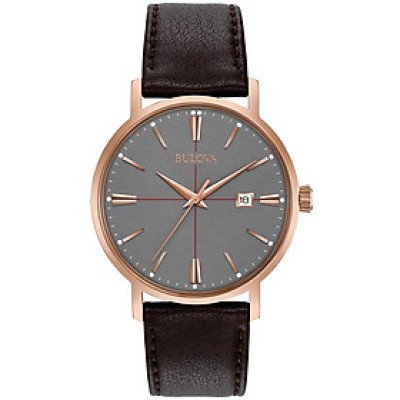 Đồng Hồ Nam Bulova Dây Da 97B154 - Mặt Xám