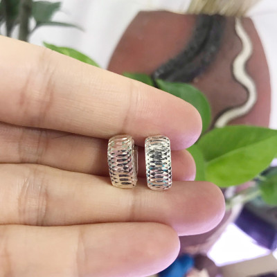 Bông Tai Khuyên Tai Bạc 925  Phay Máy BẠC HIỂU MINH HT355