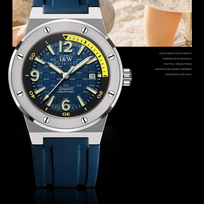 Đồng hồ nam chính hãng IW CARNIVAL IW618G-1 Kính sapphire ,chống xước ,Chống nước 50m ,Bảo hành 24 tháng,Máy cơ (Automatic),dây cao su cao cấp, thiết kế đơn giản dễ đeo