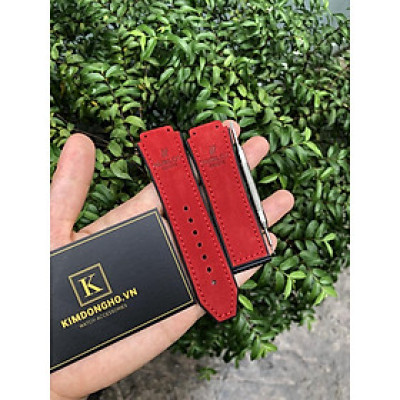 GIÁ HỦY DIỆT Dây đồng hồ HUBLOT nam lót da lộn đỏ case 42 size dây 19 - 25 - 22