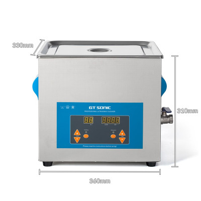 Bể rửa siêu âm Gtsonic VGT-2013QTD, 13L giúp tẩy rửa, làm sạch, vệ sinh, bảo dưỡng các vật dụng phòng thí nghiệm, công nghiệp cơ khí, dụng cụ nha khoa/y tế, dung cụ gia đình, trang sức, đồng hồ – Hàng Chính Hãng
